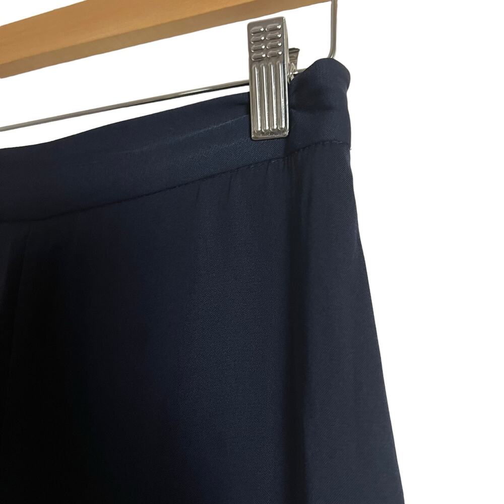 Zara Basic Solid Navy Blue Wide Leg Cropped Pants… - image 3